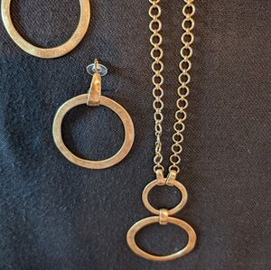Cabi brass necklace and earrings